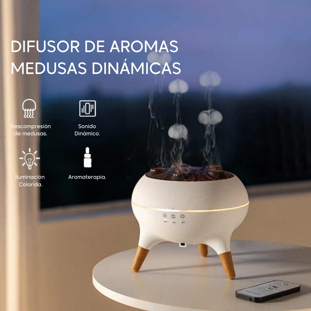Lumist Medusa™ - Difusor Aromático con Efecto Medusa y Luz Ambiental