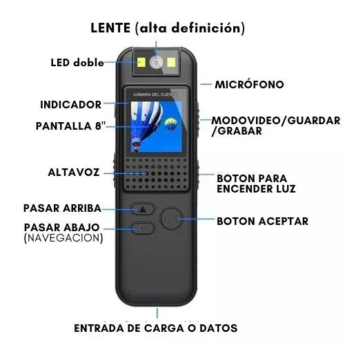 MINICAM™ MINI CAMARA CORPORAL FULL HD