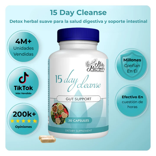 15 Day Cleanse - Limpieza de Colon y Abdomen Plano (Fórmula Original)