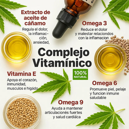PET HEMP OMEGA™  Previene problemas y mejora su vida en solo 7 días
